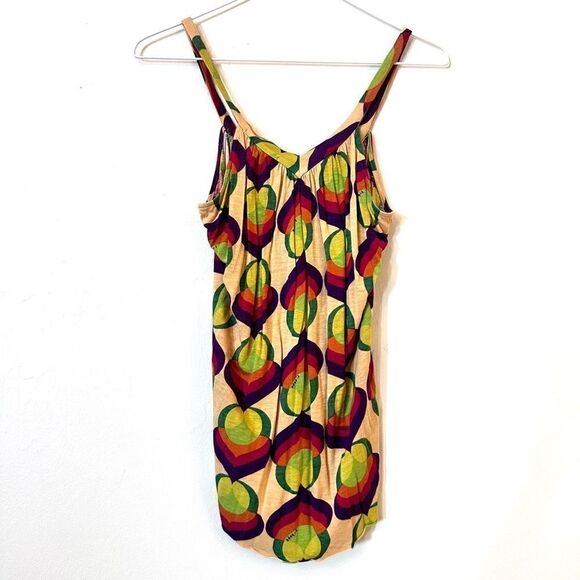 T-Bags Los Angeles V-Neck Sleeveless Abstract Printed Multi-Color Tank Top Extra - Picture 2 of 3
